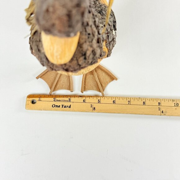 Rustic Style 2 Wood Duck Handcrafted Decor With Bark Like Texture Metal Feet - Picture 13 of 15